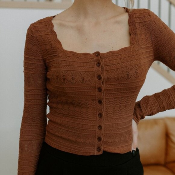 Saltwater Luxe Wilfred Sweater Chocolate Brown Size XL - Picture 12 of 12